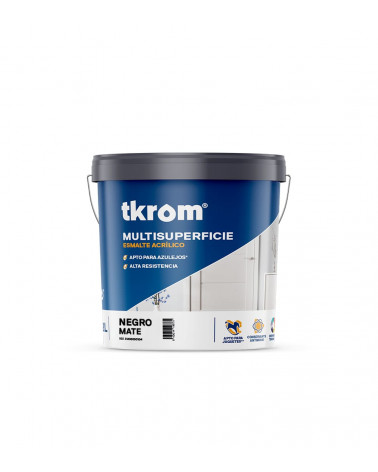 ESMALTE ACRILICO MULTISUPERFICIE MATE COLOR NEGRO, 4L