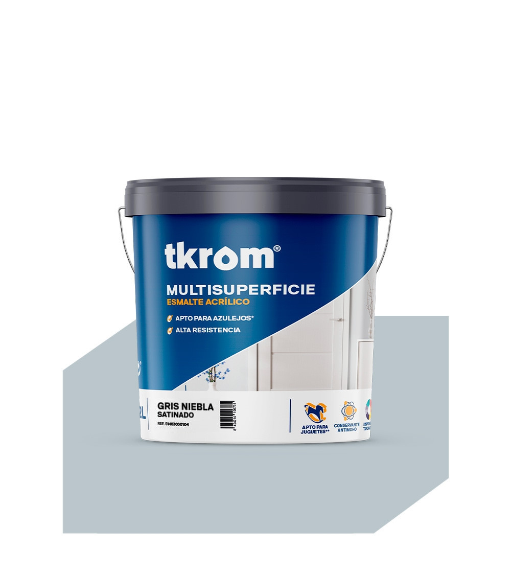 ESMALTE ACRILICO MULTISUPERFICIE SATINADO COLOR GRIS NIEBLA 154, 4L