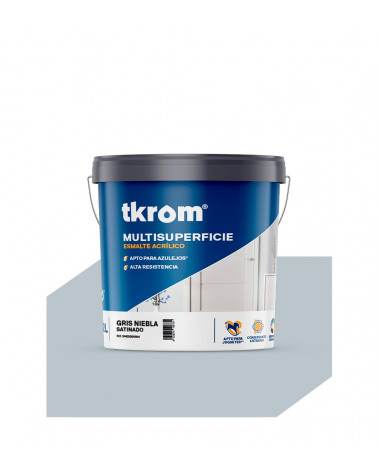ESMALTE ACRILICO MULTISUPERFICIE SATINADO COLOR GRIS NIEBLA 154, 4L
