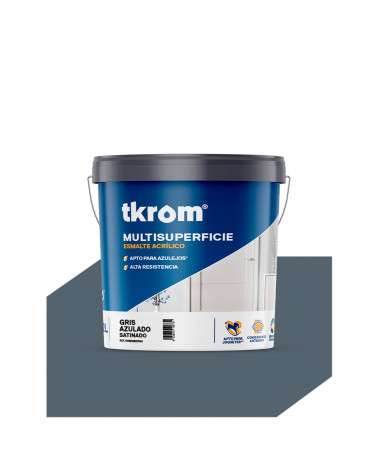 ESMALTE ACRILICO MULTISUPERFICIE SATINADO COLOR GRIS AZULADO 155, 4L