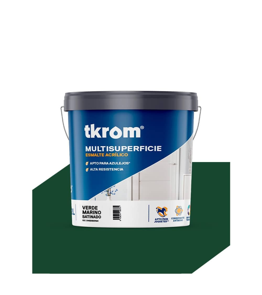 ESMALTE ACRILICO MULTISUPERFICIE SATINADO COLOR VERDE MARINO 159, 4L