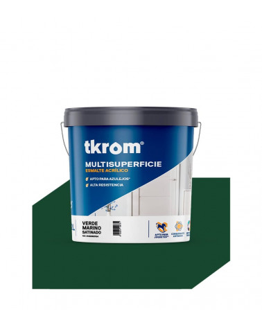 ESMALTE ACRILICO MULTISUPERFICIE SATINADO COLOR VERDE MARINO 159, 4L