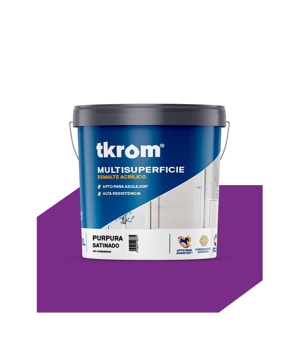 ESMALTE ACRILICO MULTISUPERFICIE SATINADO COLOR PURPURA 163, 4L