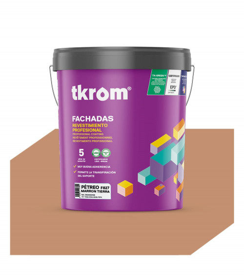 REVESTIMIENTO PETREO COLOR F 827 MARRON TIERRA, 15L