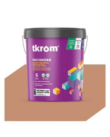 REVESTIMIENTO PETREO COLOR F 827 MARRON TIERRA, 15L