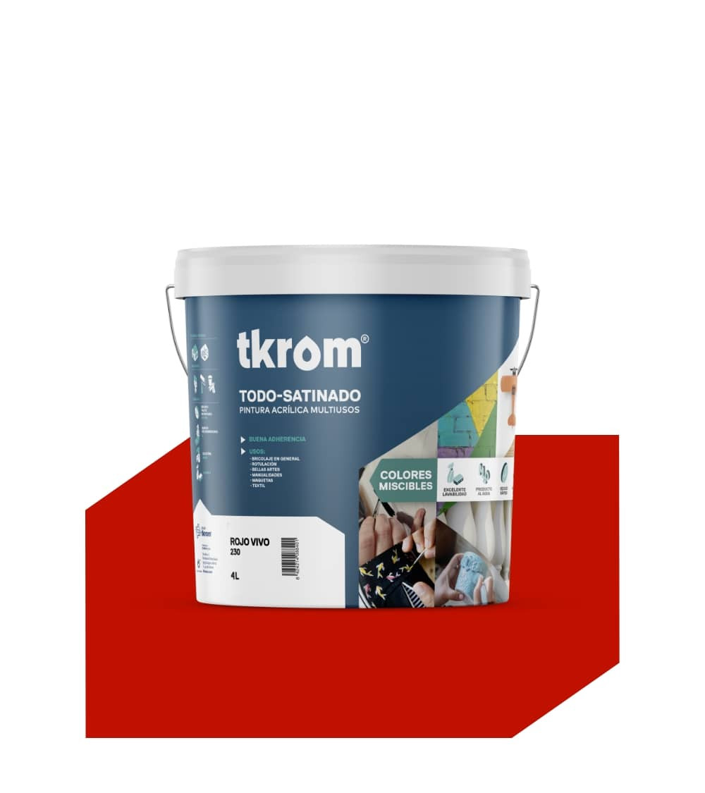 TODO SATINADO COLOR ROJO VIVO 230, 4L