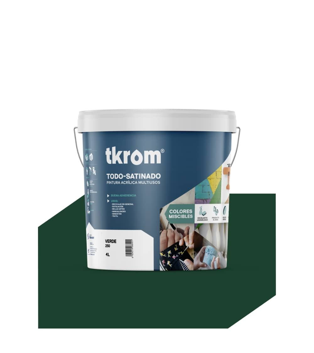 TODO SATINADO COLOR VERDE 250, 4L