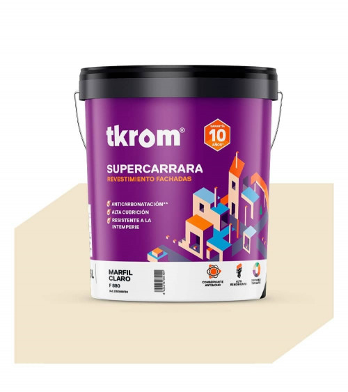 SUPERCARRARA LISO COLOR F 880 MARFIL CLARO, 15L