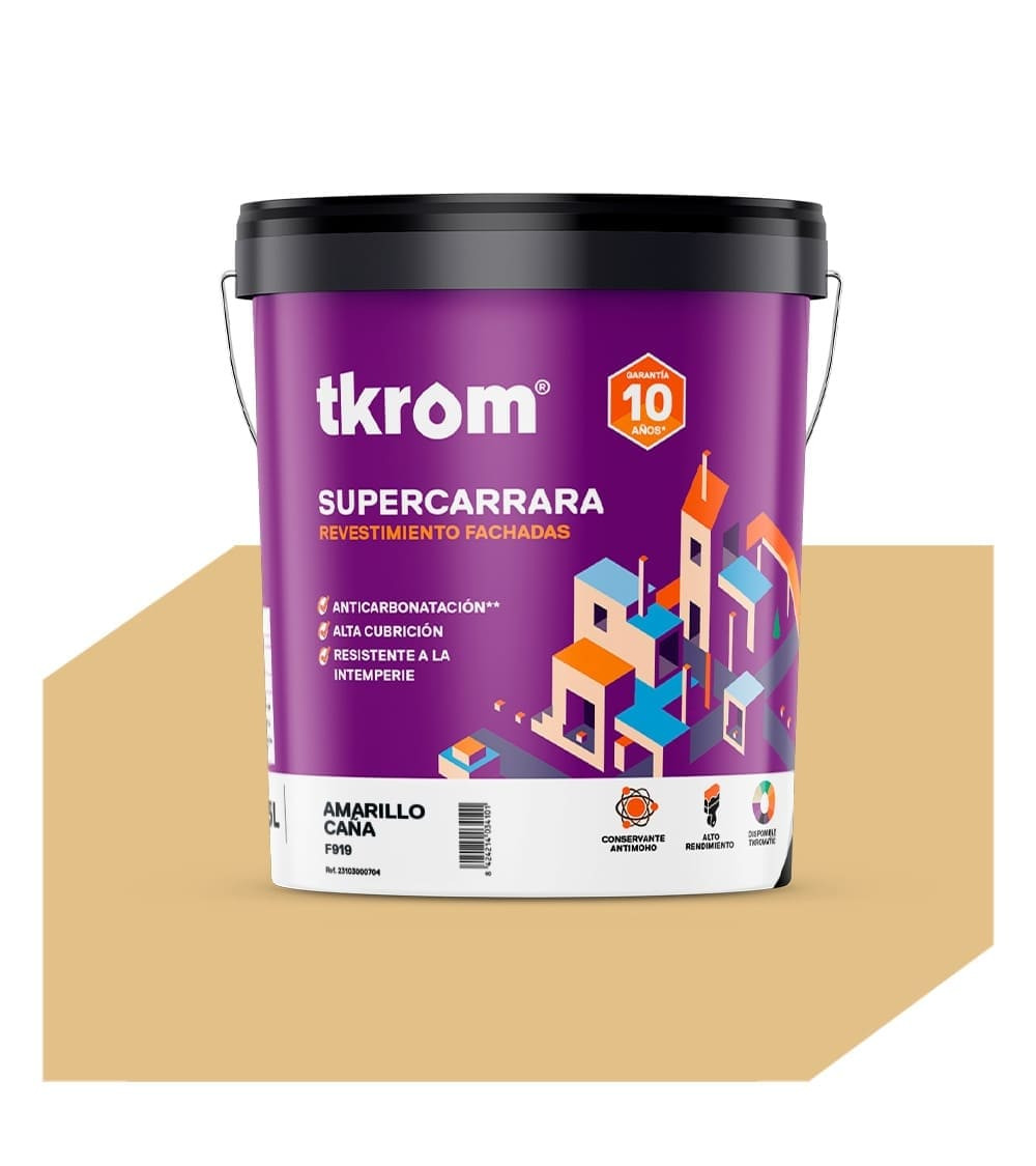 SUPERCARRARA LISO COLOR F 919 AMARILLO CAÑA, 15L