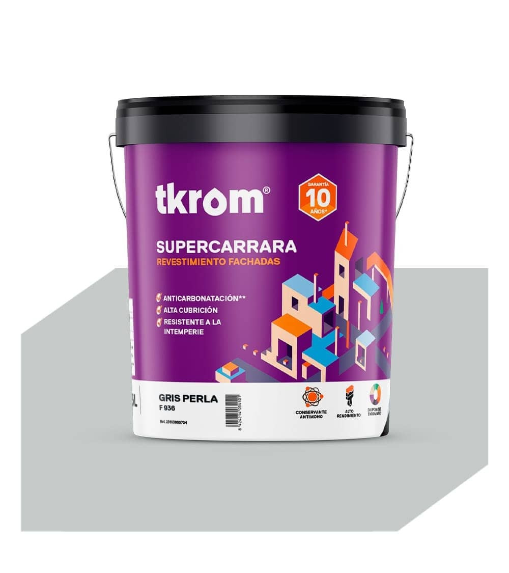SUPERCARRARA LISO COLOR F 936 GRIS PERLA, 15L