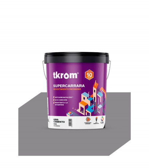 SUPERCARRARA LISO COLOR F 913 GRIS CEMENTO, 4L