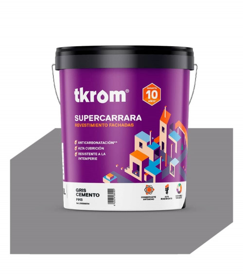 SUPERCARRARA LISO COLOR F 913 GRIS CEMENTO, 15L