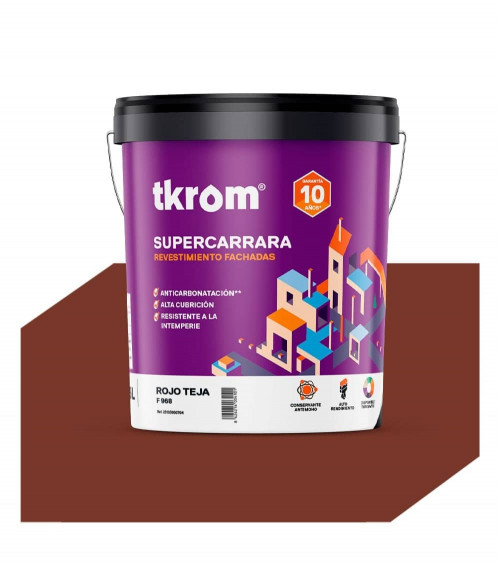 SUPERCARRARA LISO COLOR F 968 ROJO TEJA , 15L