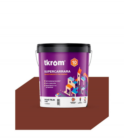 SUPERCARRARA LISO COLOR F 968 ROJO TEJA , 4L