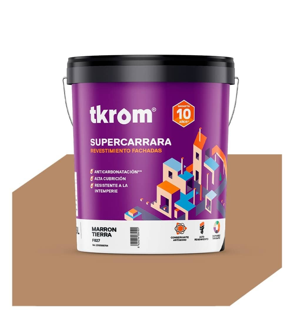 SUPERCARRARA LISO COLOR F 827 MARRON TIERRA, 15L