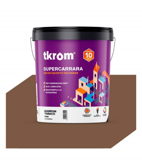 SUPERCARRARA LISO COLOR F 886 MARRON TABACO, 15L