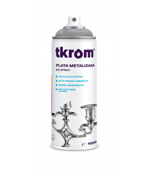 SPRAY PLATA METALIZADO, 400ML