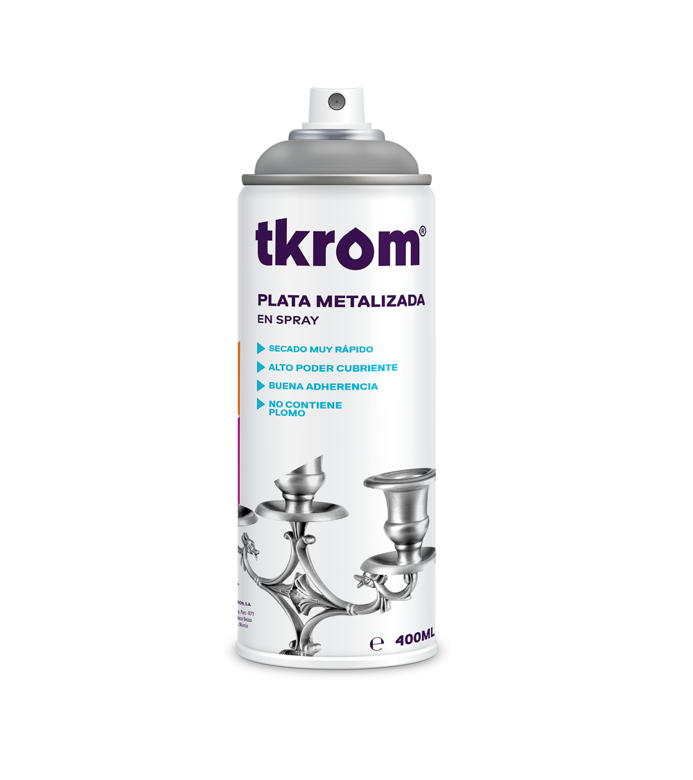 SPRAY PLATA METALIZADO, 400ML