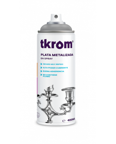 SPRAY PLATA METALIZADO, 400ML