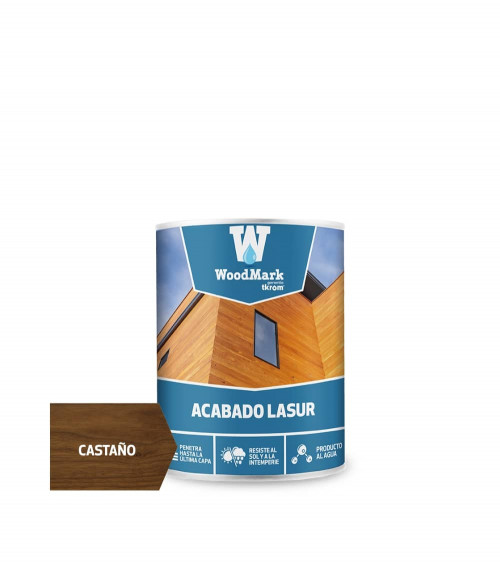 WOODMARK LASUR AGUA CASTAÑO SATINADO, 750ML
