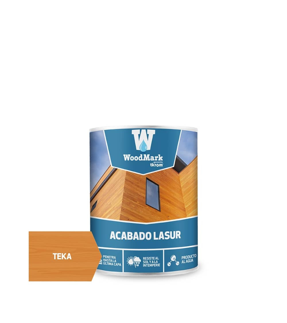 WOODMARK LASUR AGUA TEKA SATINADO, 750ML