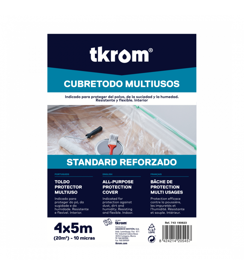 PLASTICO CUBRETODO STANDARD REFORZADO, 4x5M