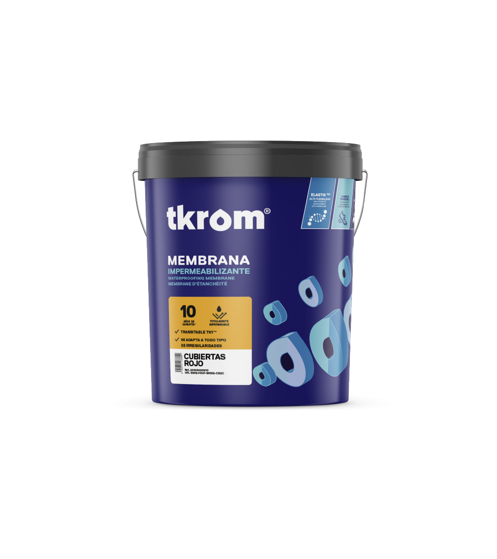 MEMBRANA CUBIERTAS COLOR ROJO TEJA, 15L